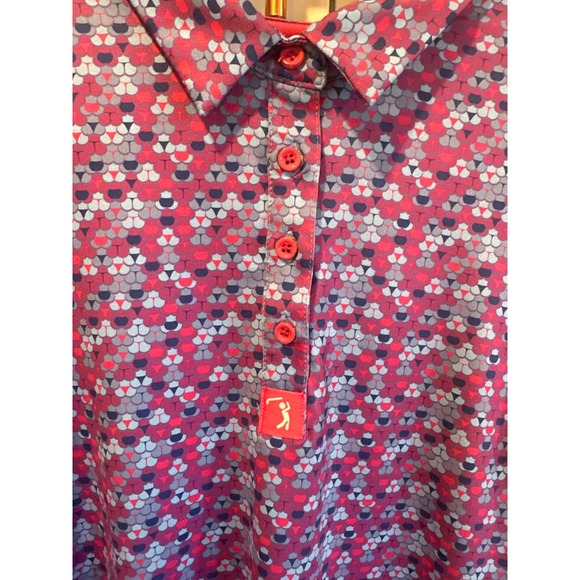 Bogey Bros Golf Co Womens Sleeveless Polo Shirt funny sports Geometric L spring - Picture 2 of 6